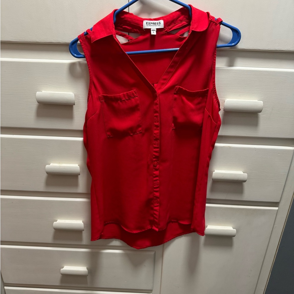 Express Women's Vibrant Red Blouse